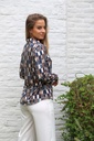 [10017334] Blouse Lia nm20 rechthoek motief  - Donkerblauw-beige Detail