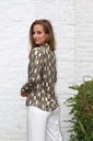 [10017334] Blouse Lia nm20 rechthoek motief  - Kaki-beige Detail