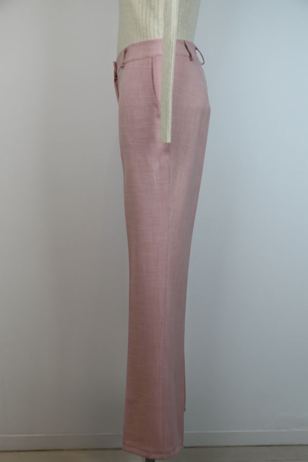 Broek Owen nm51 toile olifantenpijp hoge taille  - Roze Detail