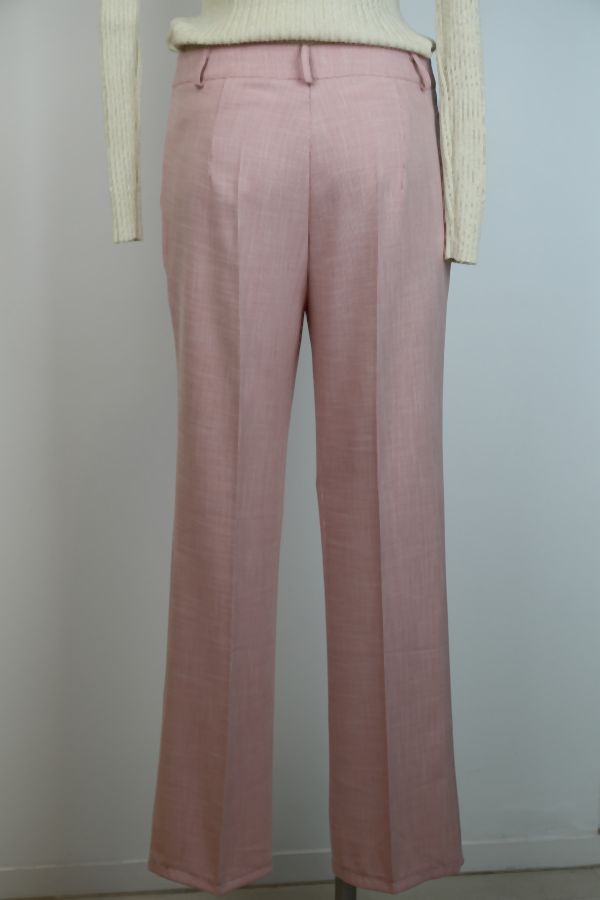 Broek Owen nm51 toile olifantenpijp hoge taille  - Roze Detail