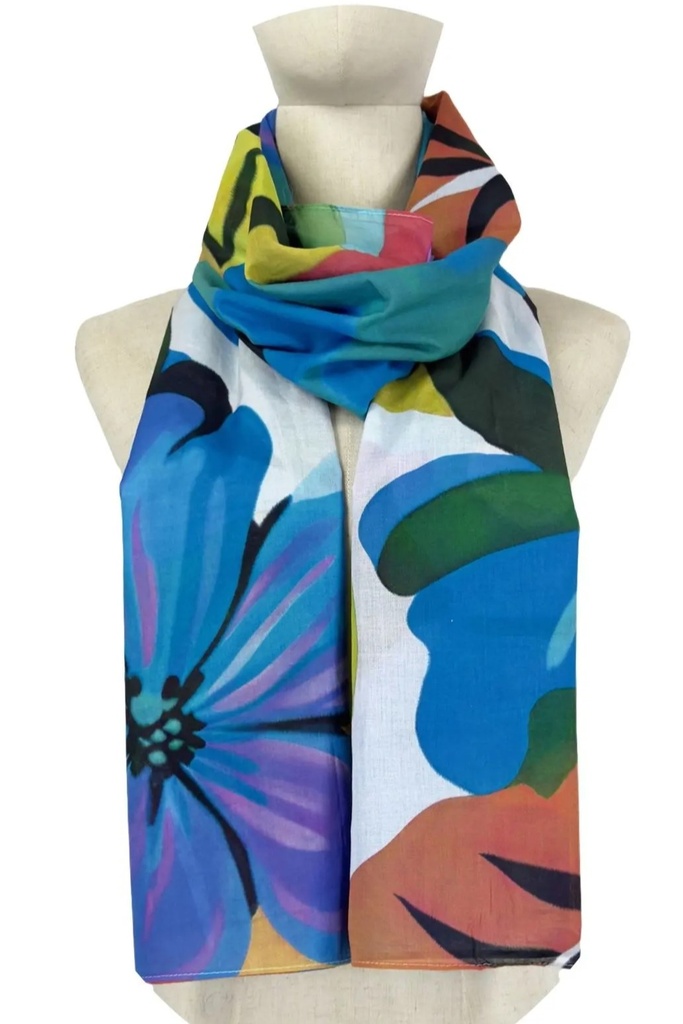Scarf Jeltje flower and leaf