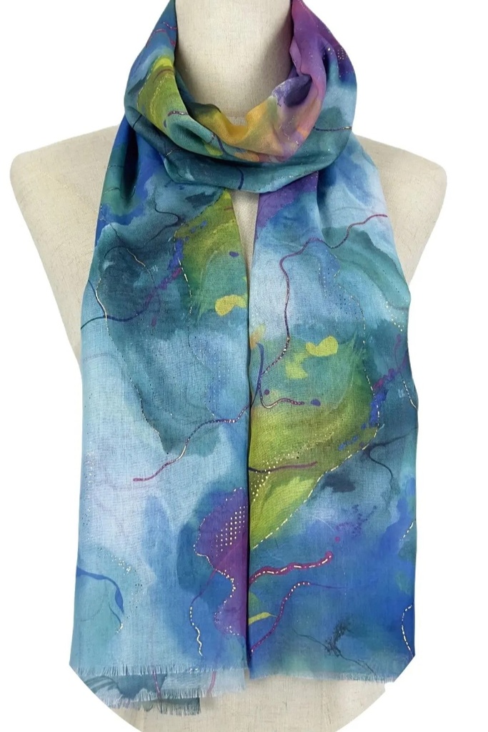 Foulard Jorja imprimé nuage coloré