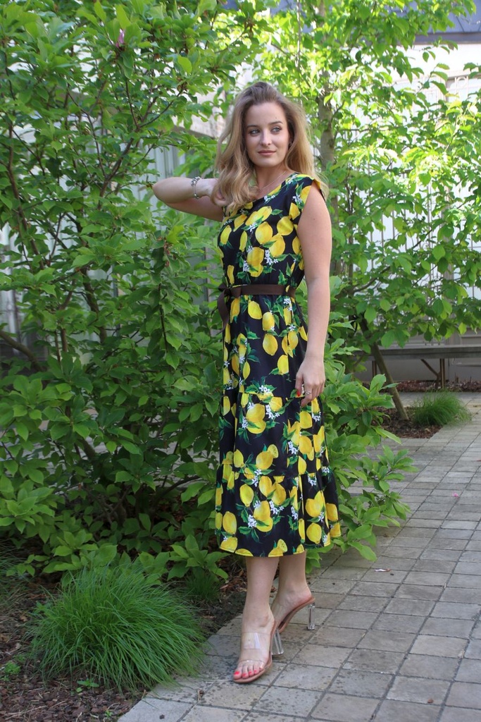 Lange zomerjurk Jovan citroenenprint