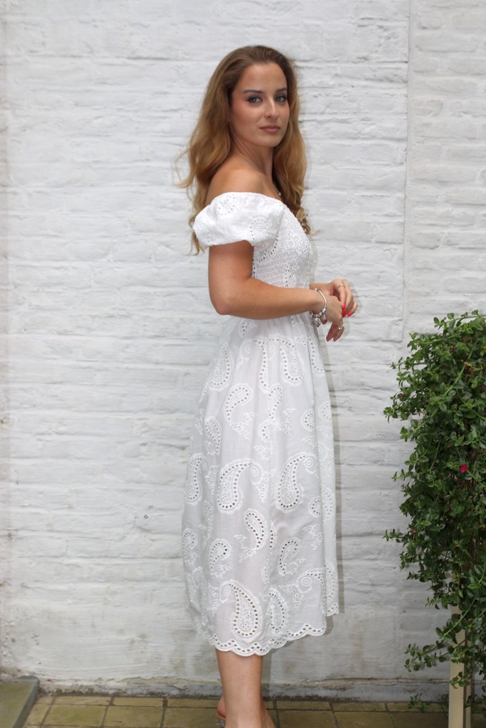 Robe d'été Jiri nm100 broderie anglaise buste smock
