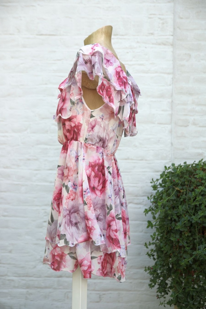 Off-shoulder rozenjurkje Kenz