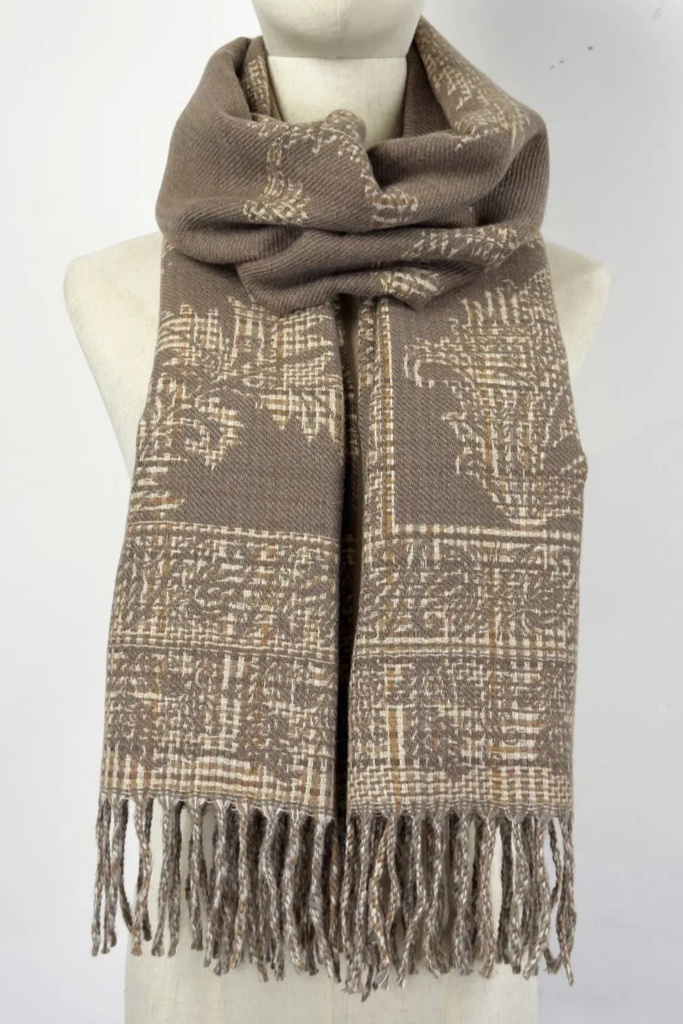 Sjaal Novan nm100 print barok chabloon met franjes