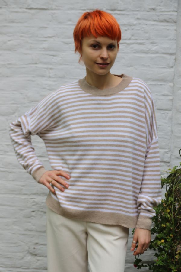 Gestreept truitje Miray met ronde hals nm80