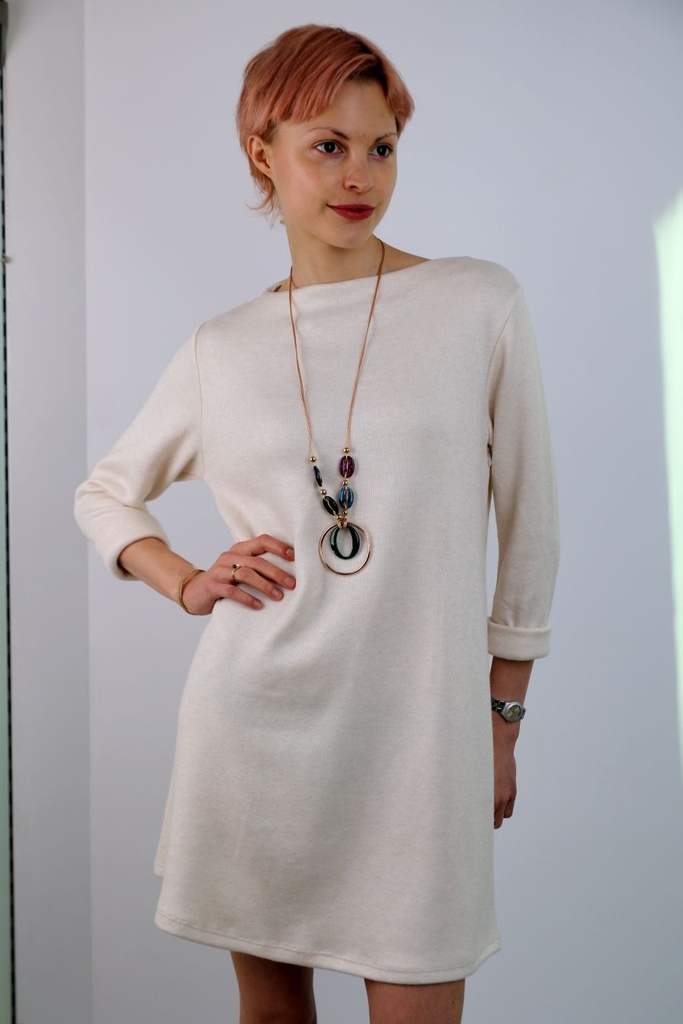 Tricot jurk Lenora nm48 boothals dikkere viscose jersey 