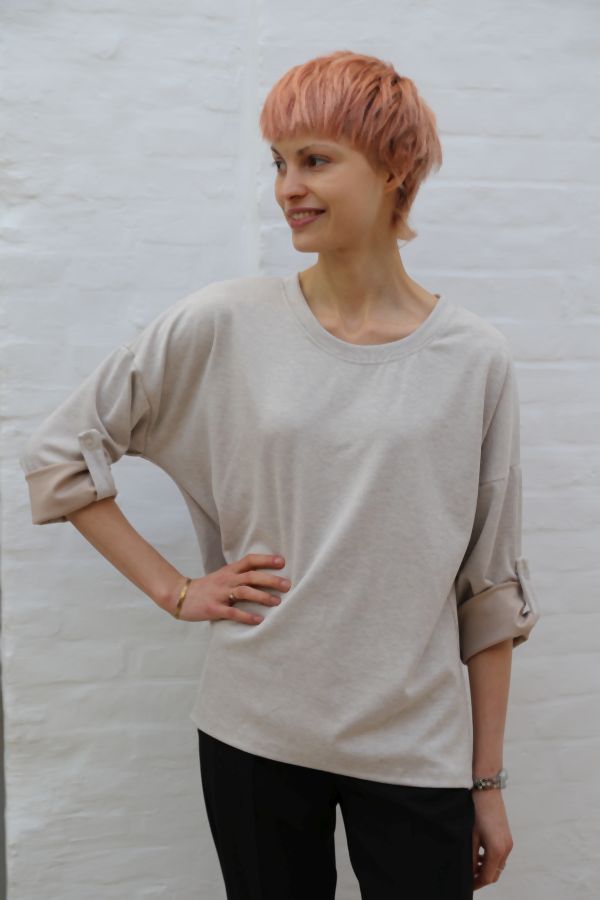 Pull Mies met opgestroopte mouw nm28