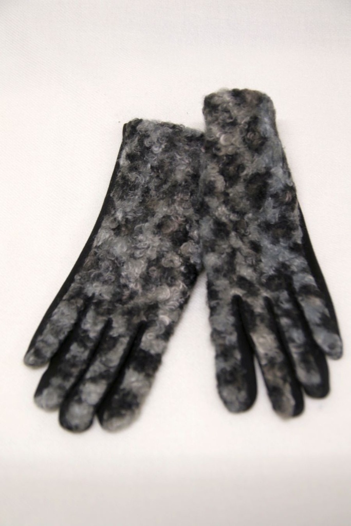 Handschoenen Liano luipaard flanel jacquard