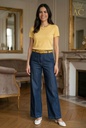 Broek Odin nm65 hoge aanpassende taille brede pijp bevat 