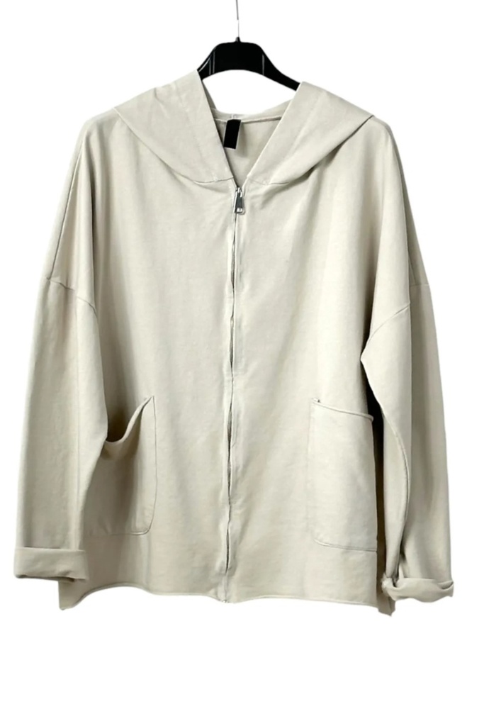 Sweater cardigan Oleg nm95 met capuchon en rits 2 opgestikte zakken