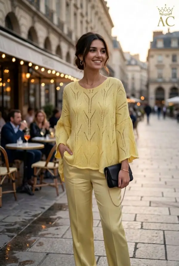 Pull Nimm nm80 fijne ajour-steek vleermuismouw 