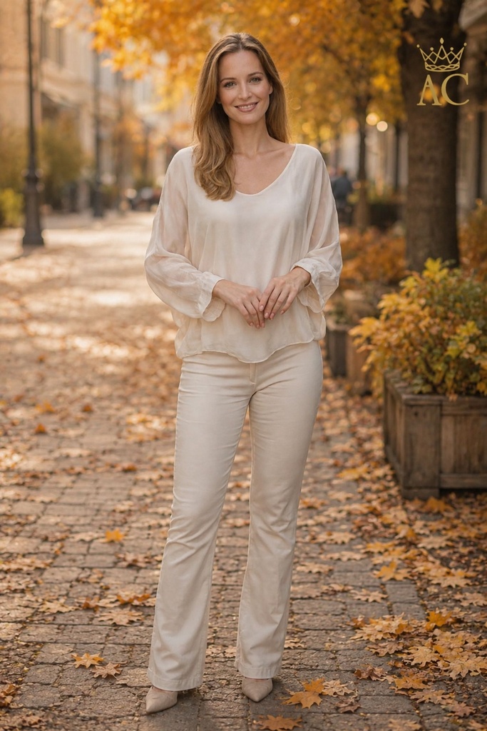Blouse Thymo nm100 V&V hals vleermuismouw 