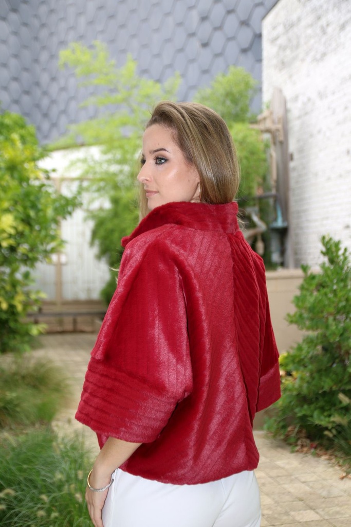 Jasje Milena ecopels met rits - Indisch rood Detail