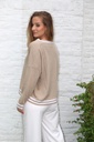 [10017421] Pul Liss nm80 V-hals dubbele ingeweven bies  - Wolwit Detail