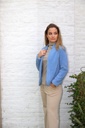 [10017316] Tricot vest Lydia reverskraag - Blauw Detail