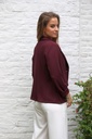 [10017336] Blazer Lilian nm38 reverskraag fijn geribd  - Bordeaux Detail