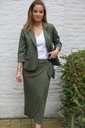 [10017336] Blazer Lilian nm38 reverskraag fijn geribd  - Kaki Detail