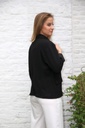 [10017336] Blazer Lilian nm38 reverskraag fijn geribd  - Zwart Detail