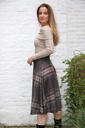 [10017463] Lyra nm12 madras Schotse ruit klok onder knie ecoleren riem - Bruin-beige Detail
