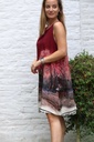 Dress Moos forest with house nm100 - Bordeaux-bruin Detail