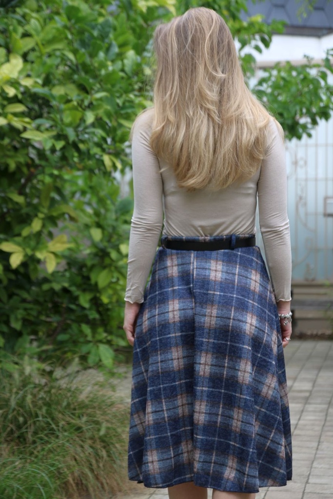 Klokrok Levon nm12 medium madras Schotse ruit  - Blauw-beige Detail