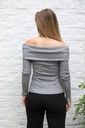 [10017467] Pul Leonardus nm50 off shoulder fijn geribd lurex - Grijs Detail