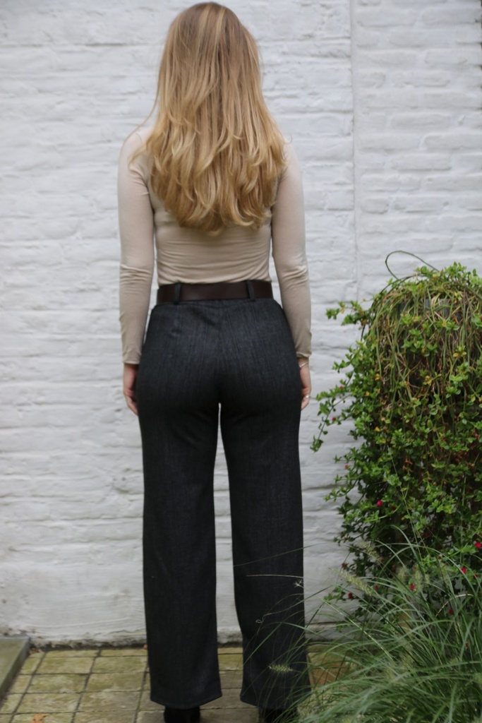 Gemêleerde broek Minke nm25 - Zwart-grijs Detail