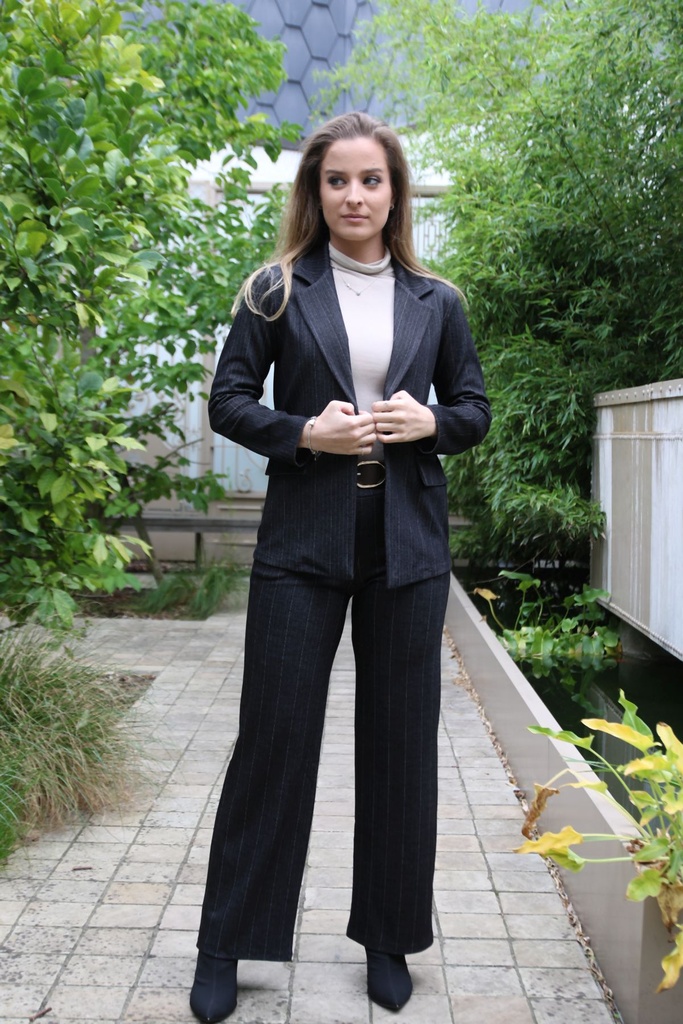 Blazer Manu fijne visgraat nm65 - Zwart-grijs Detail