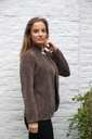 Tricot vest Linne diagonale streepjacquard - Bruin-zwart Detail