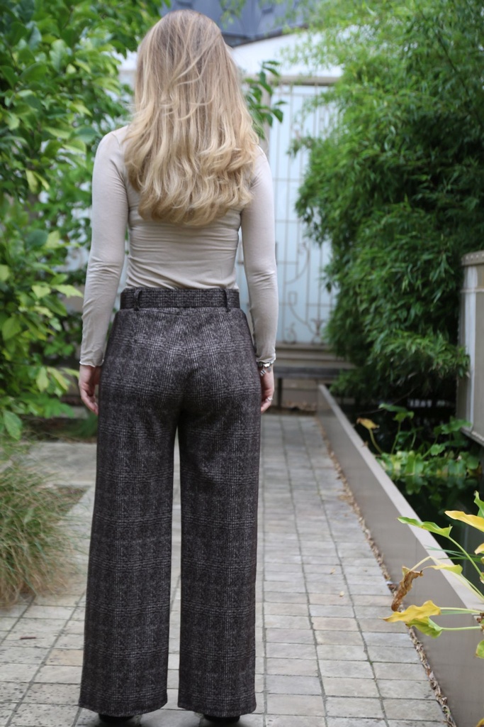 Broek Manon prince de galles nm34 - Bruin-beige Detail