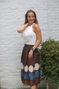 Cotton ball skirt Milo nm100 - Bruin-blauw Detail