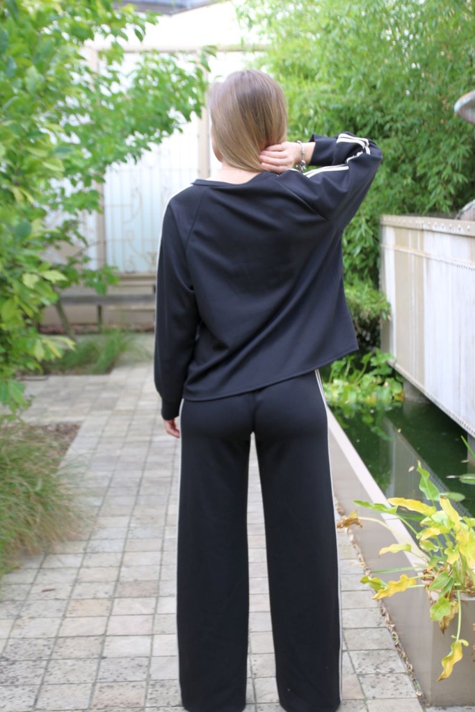 [10017322] Sweater en broek Luus nm39 Los Angeles  - Zwart-beige Detail