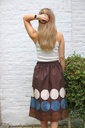 Cotton ball skirt Milo nm100 - Bruin-blauw Detail