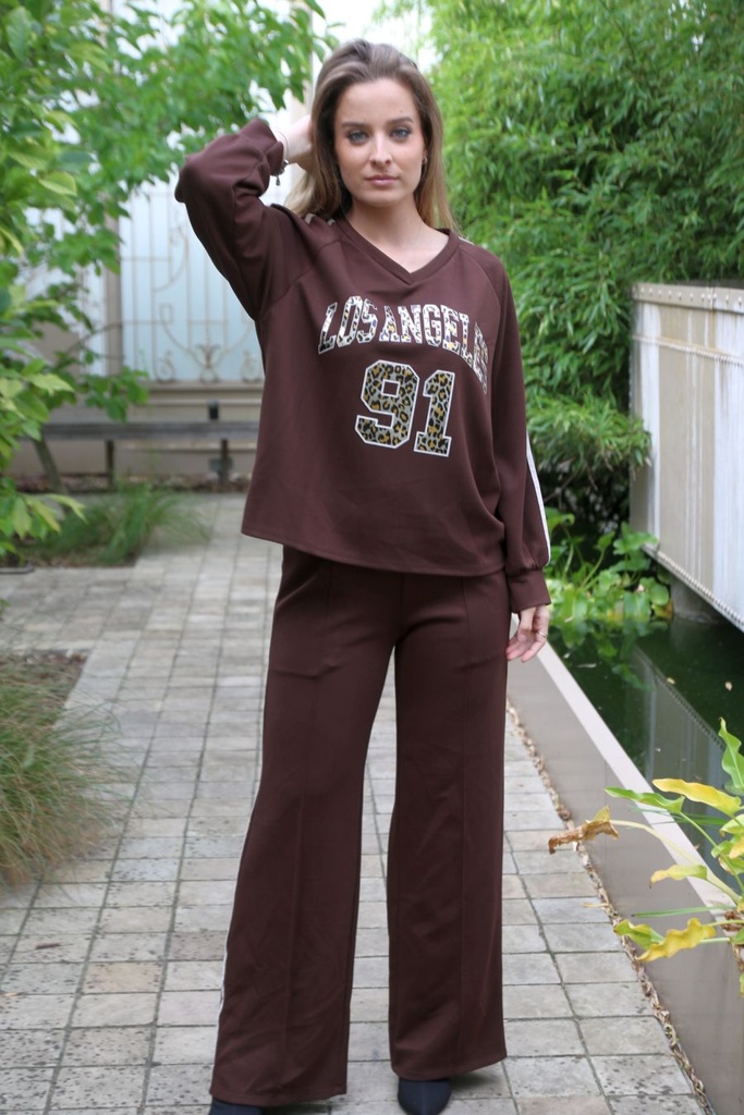[10017322] Sweater en broek Luus nm39 Los Angeles  - Bruin-beige Detail