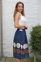 Cotton ball skirt Milo nm100 - Donkerblauw-bruin Detail