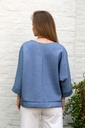 Sweater Lotta nm45 open hals vleermuismouw  - Jeansblauw Detail