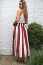 Striped cotton skirt Maya nm100 - Bordeaux-wolwit Detail