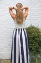 Striped cotton skirt Maya nm100 - Donkerblauw-wolwit Detail