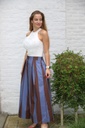Striped cotton skirt Maya nm100 - Indigo-bruin Detail