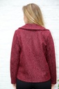 [10017494] Korte jas Lino grote puntkraag dubbel rij knopen  - Bordeaux Detail