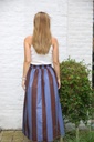 Striped cotton skirt Maya nm100 - Indigo-bruin Detail