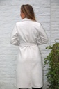 Jas Lean nm15 visgraat ingeweven motief grote puntkraag  - Wolwit-beige Detail