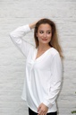 T-shirt Leilani nm20 V-hals met springplooi viscose jersey - Wit Detail