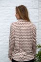 Blouse Leana nm20 kettingprint kraag nacré doorgeknoopt - Beige-bruin Detail