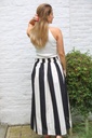 Striped cotton skirt Maya nm100 - Zwart-wolwit Detail