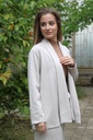 Korte jas Laetitia nm38 sjaalkraag fijn geribd - Beige Detail