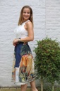 [10017210001] Cotton skirt Koob colorful city print nm100 - Donkerblauw-multicolor Detail