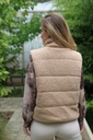 [10017506] Mouwloze vest Livv teddy opstaande kraag rits insteekzakken - Beige Detail